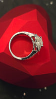 Timeless Embrace - 1.5ct Double Halo Heart Moissanite Ring