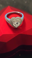 Timeless Embrace - 1.5ct Double Halo Heart Moissanite Ring