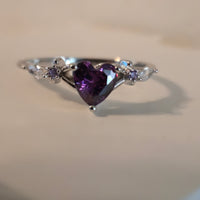 Enchanted Hues – 0.8ct CZ Heart Ring