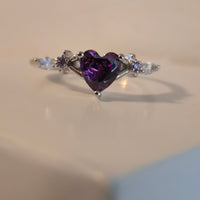 Enchanted Hues – 0.8ct CZ Heart Ring