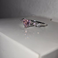 Enchanted Hues – 0.8ct CZ Heart Ring