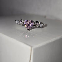 Enchanted Hues – 0.8ct CZ Heart Ring