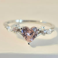 Enchanted Hues – 0.8ct CZ Heart Ring