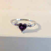 Enchanted Hues – 0.8ct CZ Heart Ring