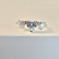 Bedazzled Hearts – 2.25ct CZ Heart Ring