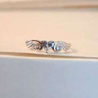 Winged Heart – 5mm CZ Heart Ring