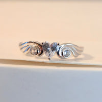 Winged Heart – 5mm CZ Heart Ring
