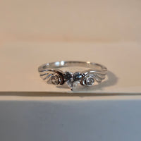 Winged Heart – 5mm CZ Heart Ring