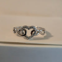 Infinite Love – 1mm CZ Halo Heart Ring