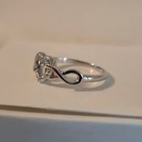 Infinite Love – 1mm CZ Halo Heart Ring