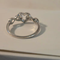 Infinite Love – 1mm CZ Halo Heart Ring