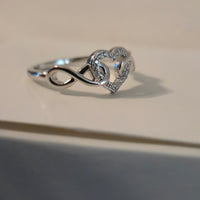 Infinite Love – 1mm CZ Halo Heart Ring