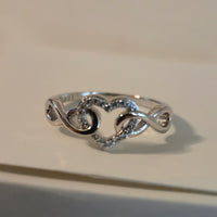 Infinite Love – 1mm CZ Halo Heart Ring