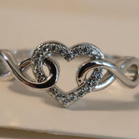 Infinite Love – 1mm CZ Halo Heart Ring