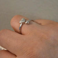 Heart to Heart – Open Bypass Silver Ring