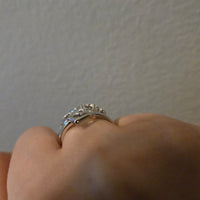 Three of Hearts – CZ Halo Sterling Silver Ring