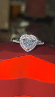 Blushing Heart - Pink Halo Edition 1.5ct Double Halo Heart Moissanite Ring