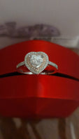 Blushing Heart - Pink Halo Edition 1.5ct Double Halo Heart Moissanite Ring