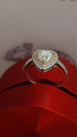 Blushing Heart - Pink Halo Edition 1.5ct Double Halo Heart Moissanite Ring