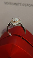 Blushing Heart - Pink Halo Edition 1.5ct Double Halo Heart Moissanite Ring
