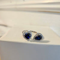 Mystic Duo – 6mm CZ Heart & Drop Ring