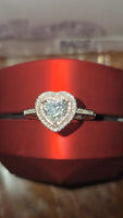 Blushing Heart - Pink Halo Edition 1.5ct Double Halo Heart Moissanite Ring