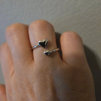 Heart to Heart – Open Bypass Silver Ring