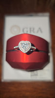 Blushing Heart - Pink Halo Edition 1.5ct Double Halo Heart Moissanite Ring
