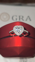 Blushing Heart - Pink Halo Edition 1.5ct Double Halo Heart Moissanite Ring