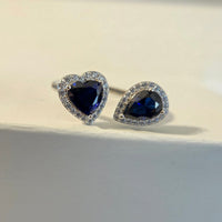 Mystic Duo – 6mm CZ Heart & Drop Ring