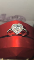 Blushing Heart - Pink Halo Edition 1.5ct Double Halo Heart Moissanite Ring